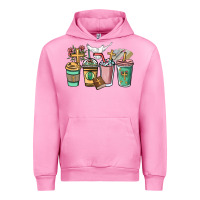 Fuchsia Pink faith coffee cups Urban Hoodie - NancyCooperArtShop