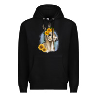 Black Sunflower Baby Donkey Premium Hoodie - RanaPortraitStore