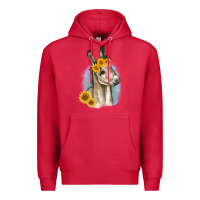 Cardinal Sunflower Baby Donkey Premium Hoodie - RanaPortraitStore