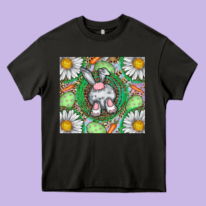 Easter Bunny Heavy Core Tee Designed By Cowhidedigitalart