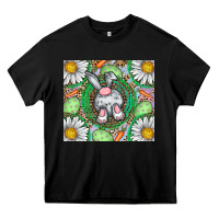Black Easter Bunny Heavy Core Tee - CowhideDigitalArt