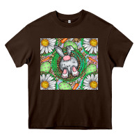Chocolate Brown Easter Bunny Heavy Core Tee - CowhideDigitalArt
