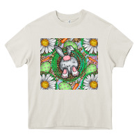 Cream Easter Bunny Heavy Core Tee - CowhideDigitalArt