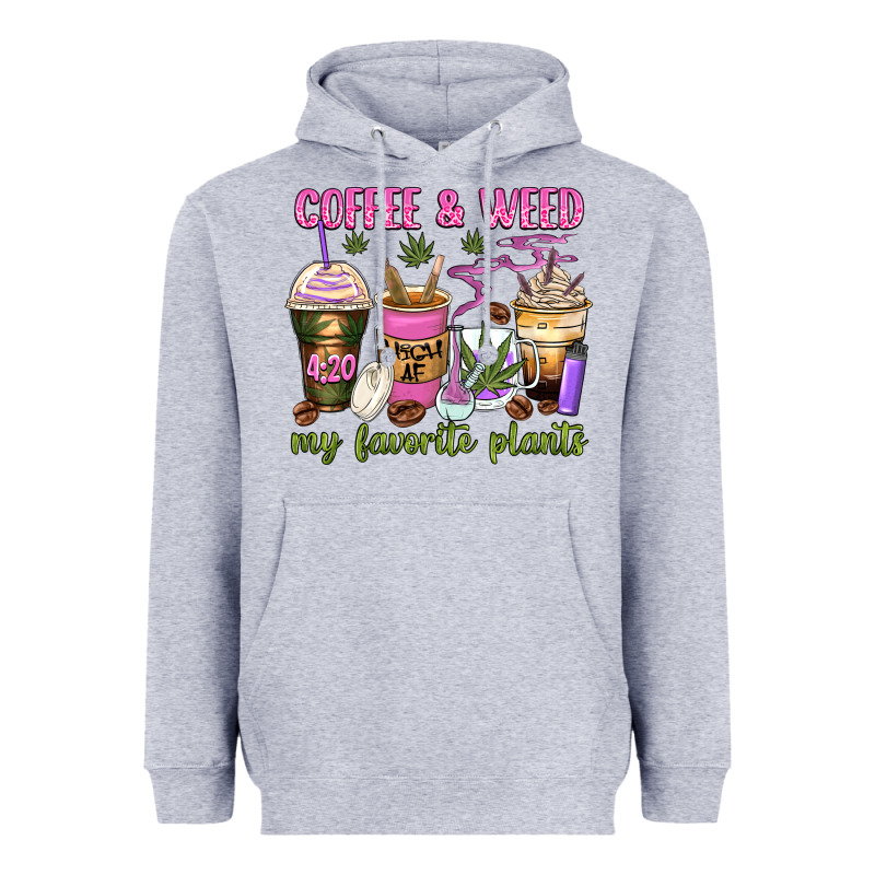 Coffee And Weed My Favorite Plants Heavyweight Hoodie by Zillion Design Studio | Teevron