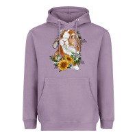 Lavender bunny with sunflowers Heavyweight Hoodie - RanaPortraitStore