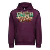 Mauve Wine faith over fear cross Urban Hoodie - NancyCooperArtShop