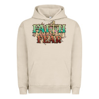 Pigment French Oak faith over fear cross Urban Hoodie - NancyCooperArtShop