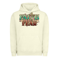 Pigment Pistachio faith over fear cross Urban Hoodie - NancyCooperArtShop