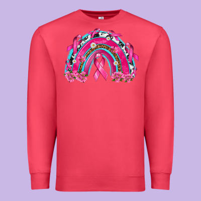 Breast Cancer Rainbow Premium Sweatshirt Designed By Texasbilliewilder
