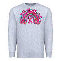 Heather Grey Breast Cancer Rainbow Premium Sweatshirt - texasbilliewilder