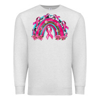 Oatmeal Heather Breast Cancer Rainbow Premium Sweatshirt - texasbilliewilder