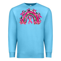 Ocean Blue Breast Cancer Rainbow Premium Sweatshirt - texasbilliewilder