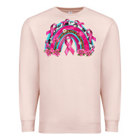 Pale Pink Breast Cancer Rainbow Premium Sweatshirt - texasbilliewilder