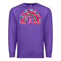 Purple Breast Cancer Rainbow Premium Sweatshirt - texasbilliewilder