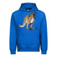 Cobalt Hand Drawn Wallaby Animal Urban Hoodie - LillyAllenDesigns