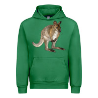 Emerald Hand Drawn Wallaby Animal Urban Hoodie - LillyAllenDesigns