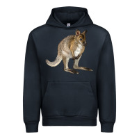 Navy Hand Drawn Wallaby Animal Urban Hoodie - LillyAllenDesigns