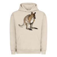 Pigment French Oak Hand Drawn Wallaby Animal Urban Hoodie - LillyAllenDesigns