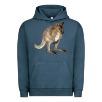 Pigment Midnight Navy Hand Drawn Wallaby Animal Urban Hoodie - LillyAllenDesigns