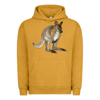 Pigment Peanut Butter Hand Drawn Wallaby Animal Urban Hoodie - LillyAllenDesigns