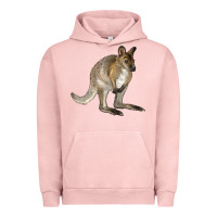 Pigment Salmon Hand Drawn Wallaby Animal Urban Hoodie - LillyAllenDesigns