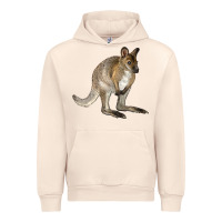 Sandshell Hand Drawn Wallaby Animal Urban Hoodie - LillyAllenDesigns