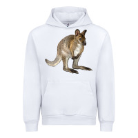 White Hand Drawn Wallaby Animal Urban Hoodie - LillyAllenDesigns