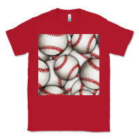 Red baseball seamless pattern Classic Tee - BundleAndBundleShop