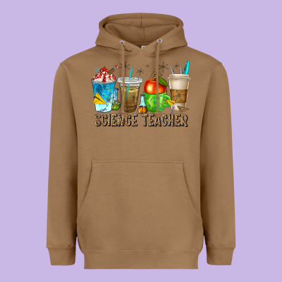 Science Teacher Coffee Cups Heavyweight Hoodie Designed By Texasbilliewilder