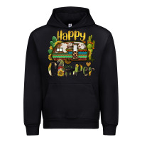 Black happy camper caravan and gnome Urban Hoodie - BarkalooDesign