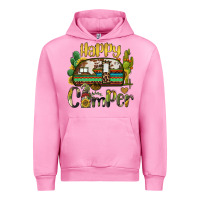 Fuchsia Pink happy camper caravan and gnome Urban Hoodie - BarkalooDesign