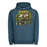 Pigment Midnight Navy happy camper caravan and gnome Urban Hoodie - BarkalooDesign