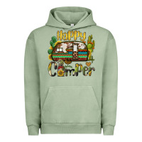 Pigment Oil Green happy camper caravan and gnome Urban Hoodie - BarkalooDesign