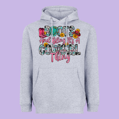 Boots And Bling It S A Cowgirl Thing Heavyweight Hoodie Designed By Zillion Design Studio
