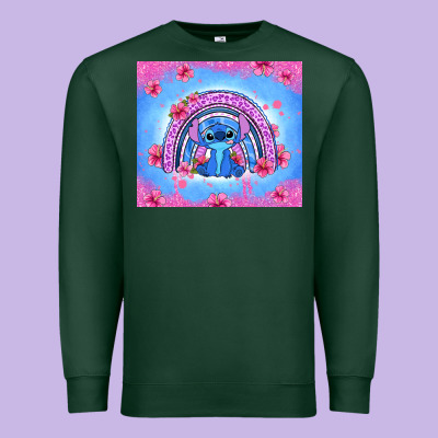 Stitch Rainbow Premium Sweatshirt Designed By Zillion Design Studio