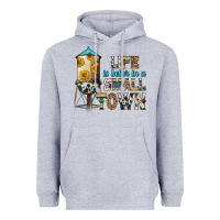 Heather Grey life is better in a small town Heavyweight Hoodie - Zillion Design Studio