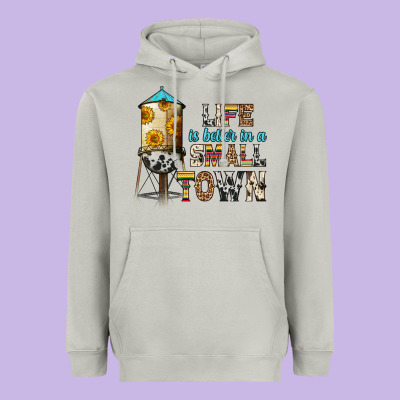 Life Is Better In A Small Town Heavyweight Hoodie Designed By Zillion Design Studio