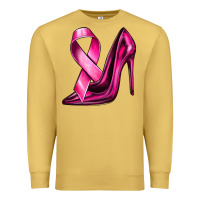 Antique Gold Breast Cancer Ribbon and Heels Premium Sweatshirt - texasbilliewilder