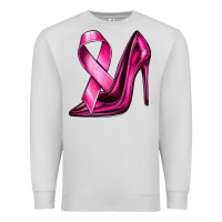 Dove Grey Breast Cancer Ribbon and Heels Premium Sweatshirt - texasbilliewilder