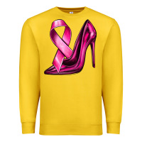 Lemon Breast Cancer Ribbon and Heels Premium Sweatshirt - texasbilliewilder