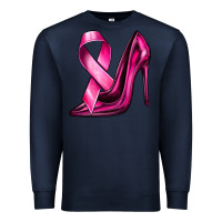 Navy Breast Cancer Ribbon and Heels Premium Sweatshirt - texasbilliewilder