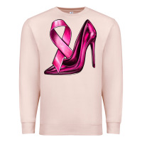 Pale Pink Breast Cancer Ribbon and Heels Premium Sweatshirt - texasbilliewilder