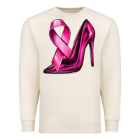 Sandshell Breast Cancer Ribbon and Heels Premium Sweatshirt - texasbilliewilder