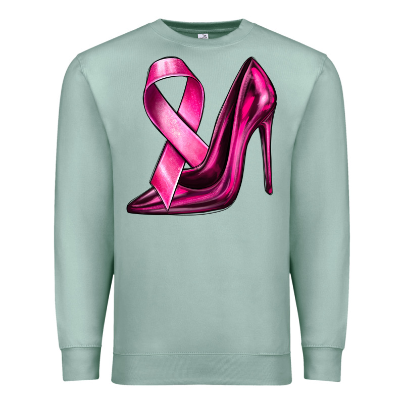 Breast Cancer Ribbon And Heels Premium Sweatshirt by texasbilliewilder | Teevron