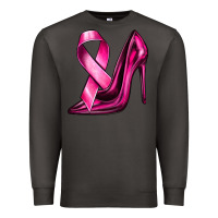 Smoke Breast Cancer Ribbon and Heels Premium Sweatshirt - texasbilliewilder