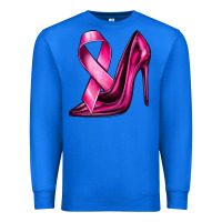 True Royal Breast Cancer Ribbon and Heels Premium Sweatshirt - texasbilliewilder