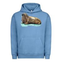 Pigment Pebble Blue Walrus Urban Hoodie - LillyAllenDesigns