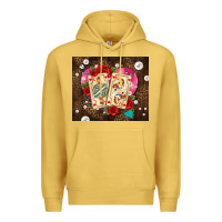 Antique Gold playing cards and pearls Premium Hoodie - AdoDesignShop