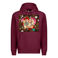 Burgundy playing cards and pearls Premium Hoodie - AdoDesignShop