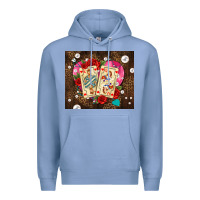 Colony Blue playing cards and pearls Premium Hoodie - AdoDesignShop
